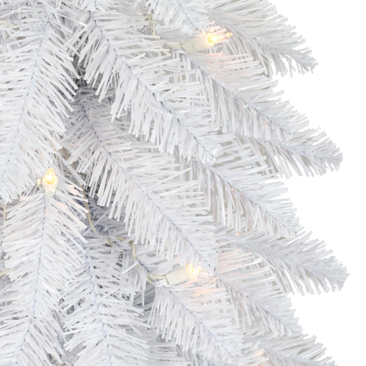 4 ft Pre-Lit White Artificial Alpine Pencil Tree