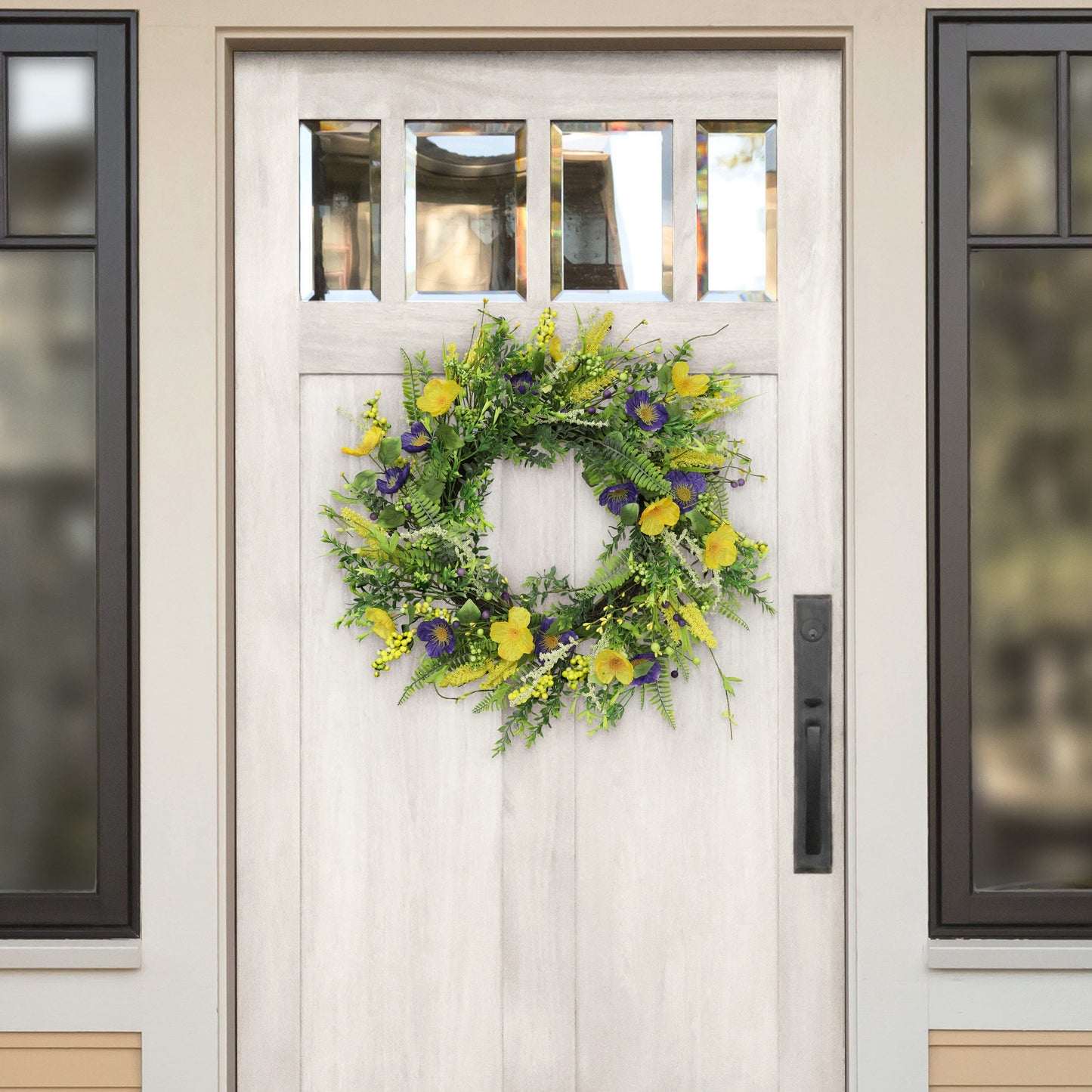 24" Artificial Spring Mixed Floral Wreath