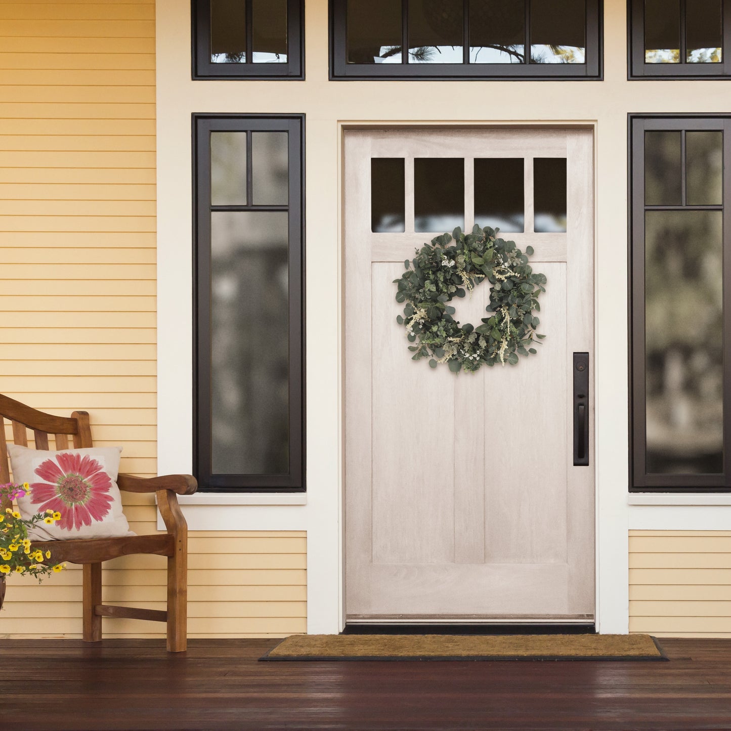 24" Artificial Eucalyptus Floral Spring Wreath