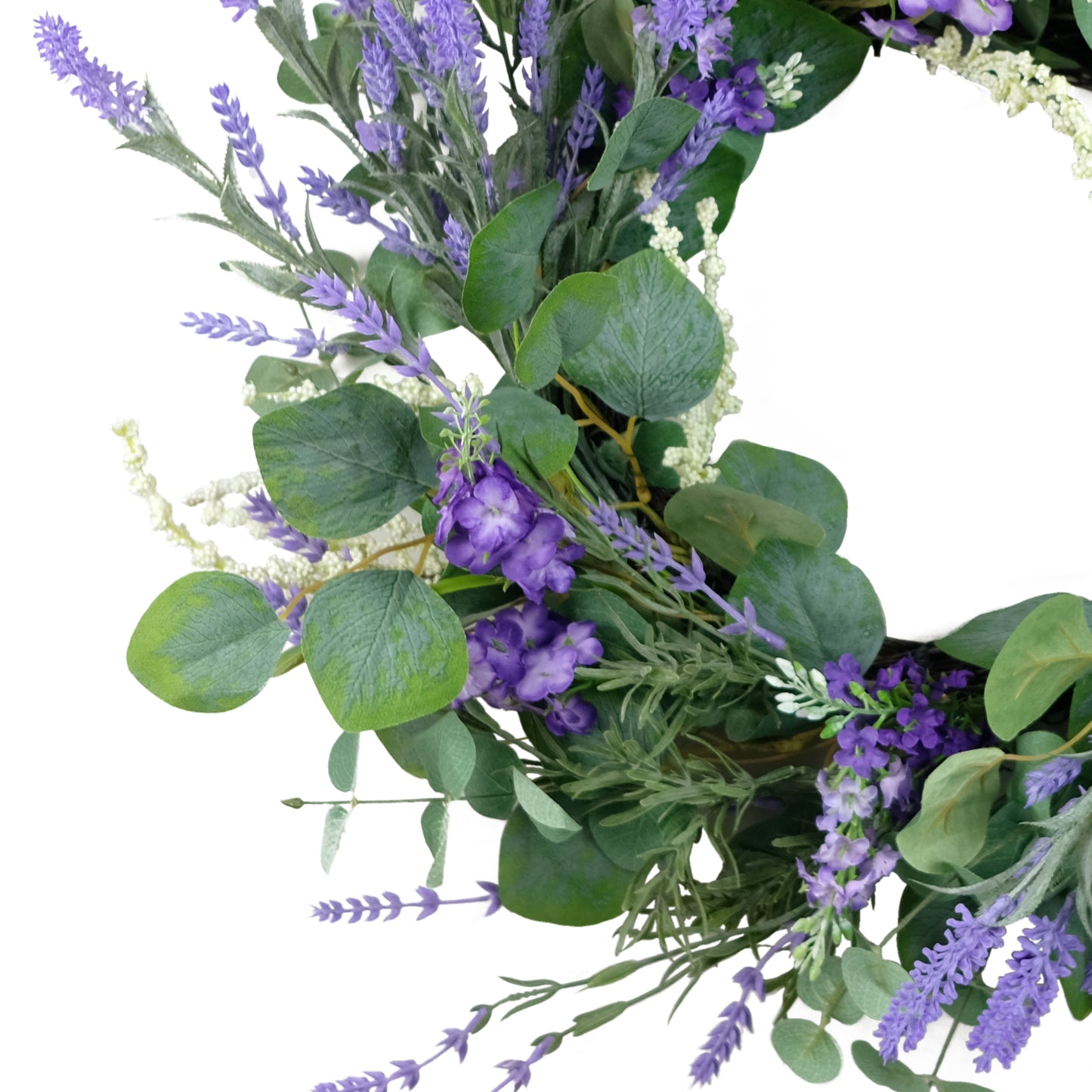 24" Artificial Lavender & Eucalyptus Floral Spring Wreath