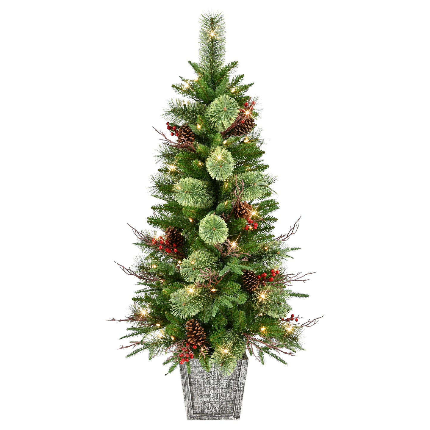 4.5 ft. Pre-Lit Potted Artificial Tree