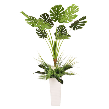 5 ft Artificial Tarovine Tree with White Decorative Pot