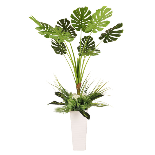 5 ft Artificial Tarovine Tree with White Decorative Pot