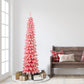 6 ft Pre-Lit Flocked Pink Artificial Alpine Pencil Tree