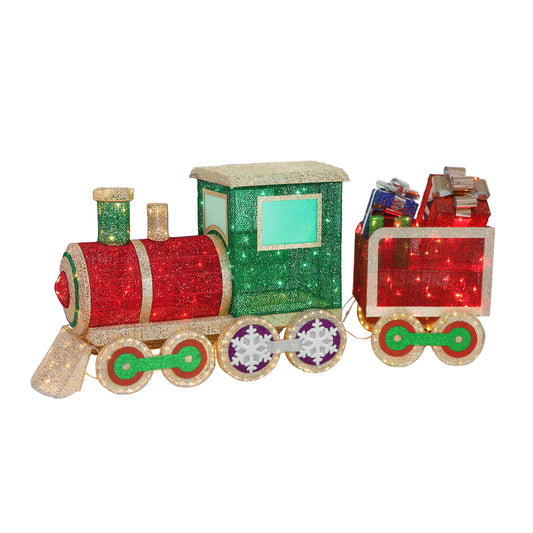 68" Pre-Lit Outdoor Wire Frame Train