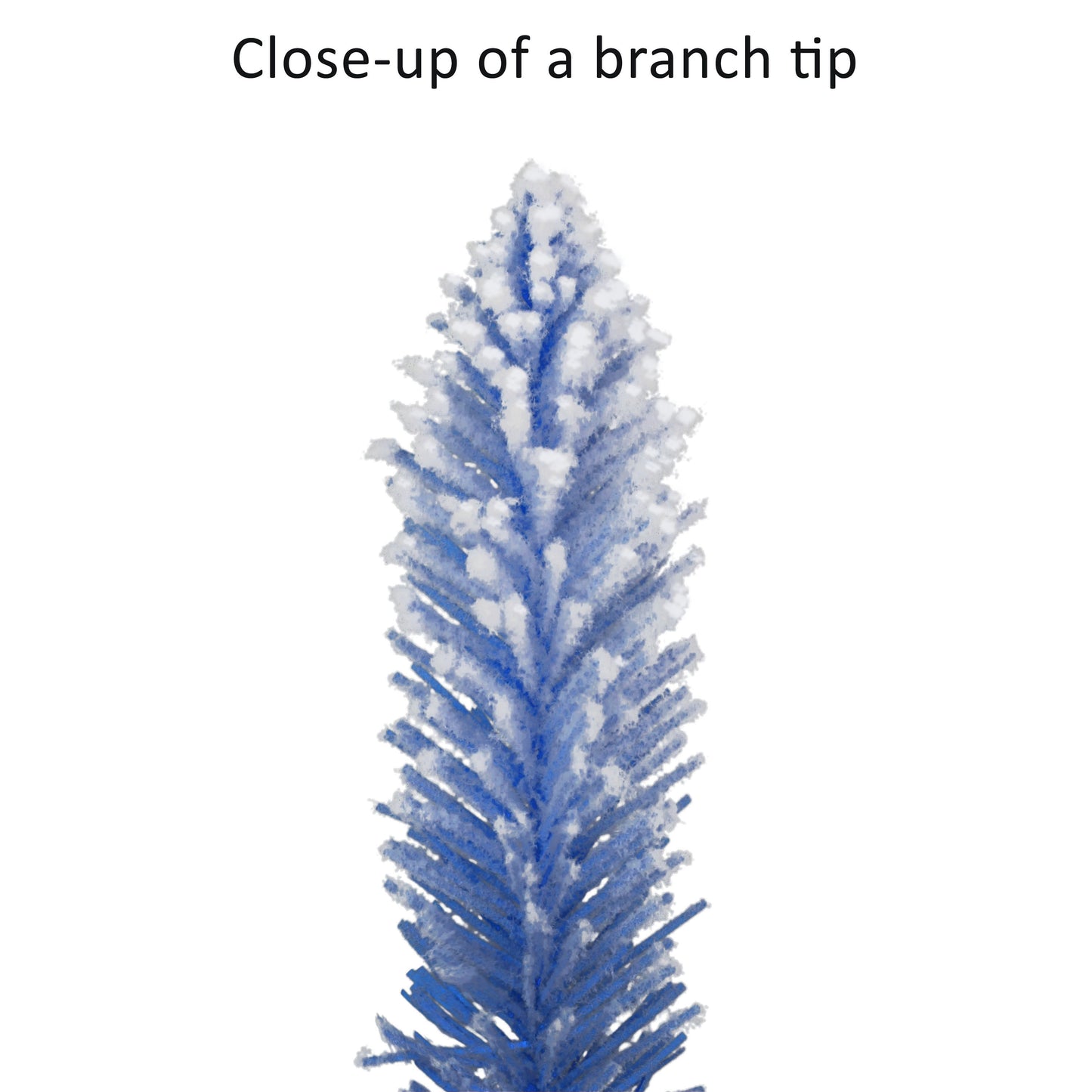 4 ft Pre-Lit Flocked Blue Artificial Alpine Pencil Tree