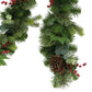 9' x 10" Decorated Christmas Garland with 180 Tips, Green