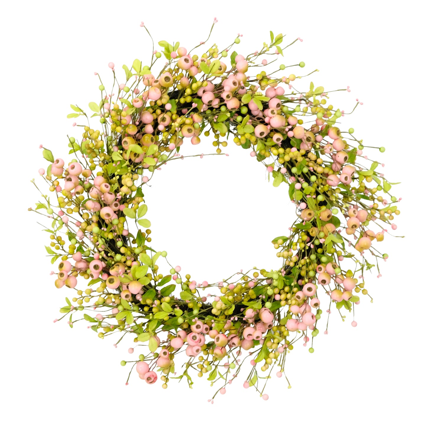Puleo International 30" Artificial Blossoming Poppy Floral Spring Door Wreath