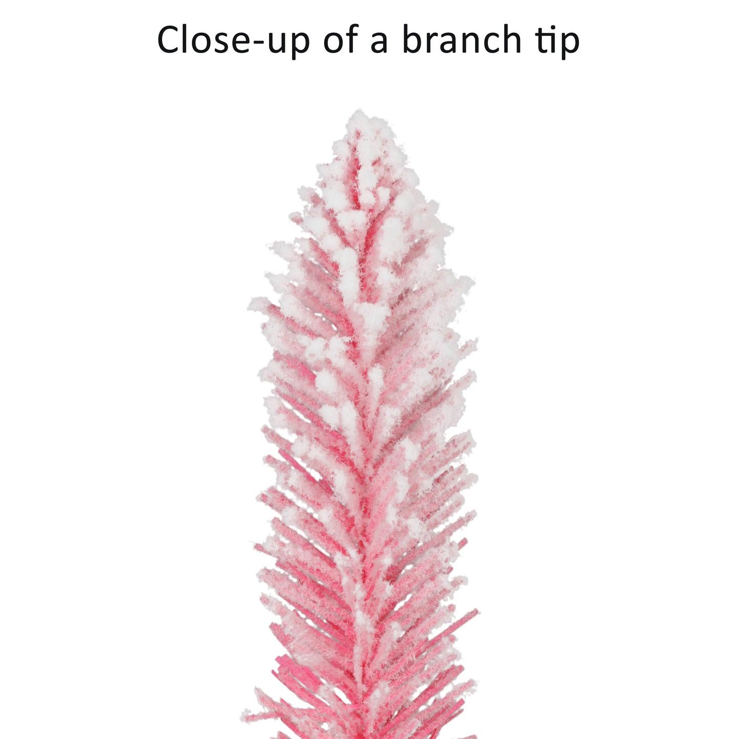 6 ft Pre-Lit Flocked Pink Artificial Alpine Pencil Tree