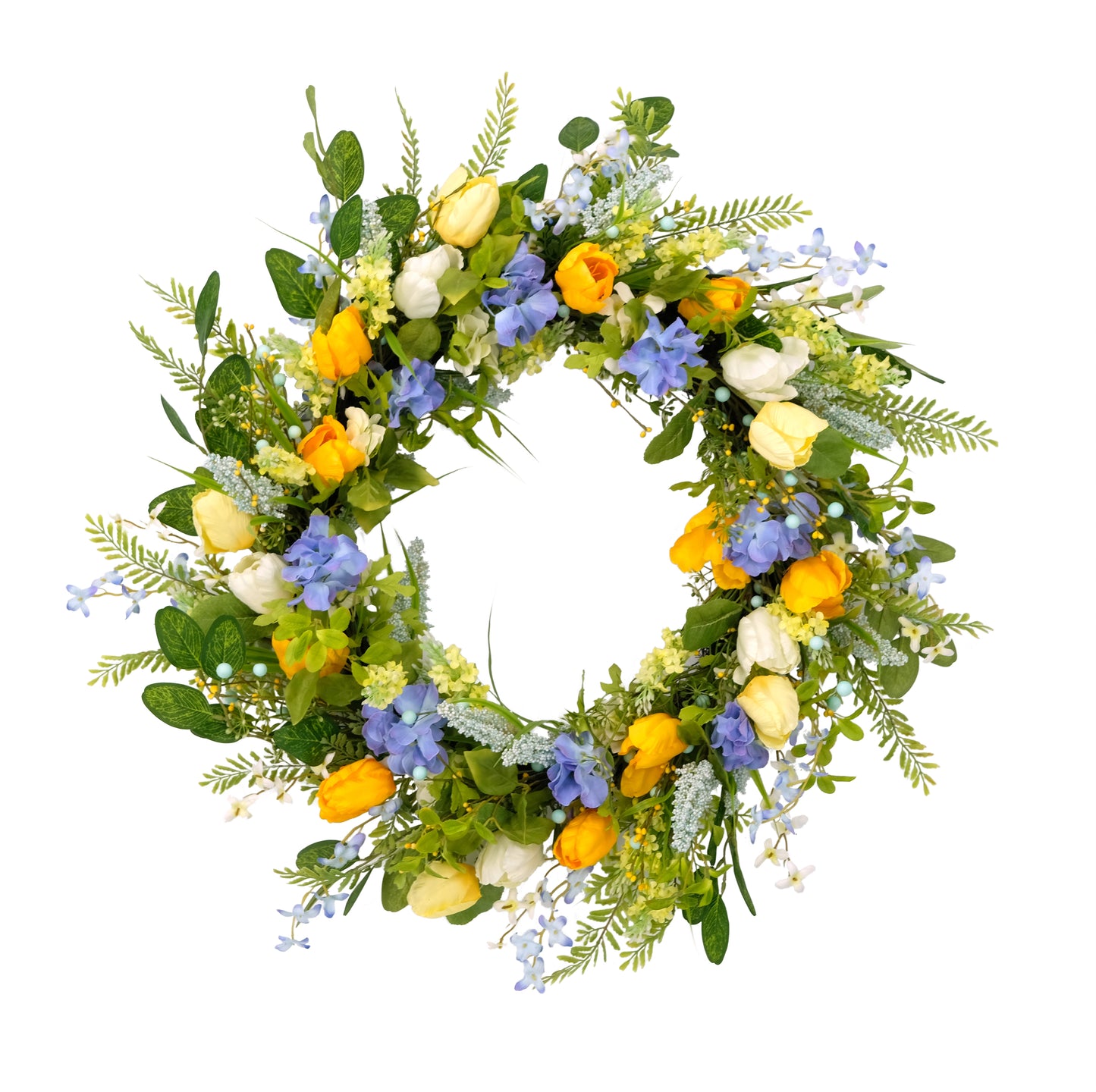 Puleo International 30" Artificial Tulip Floral Spring Door Wreath