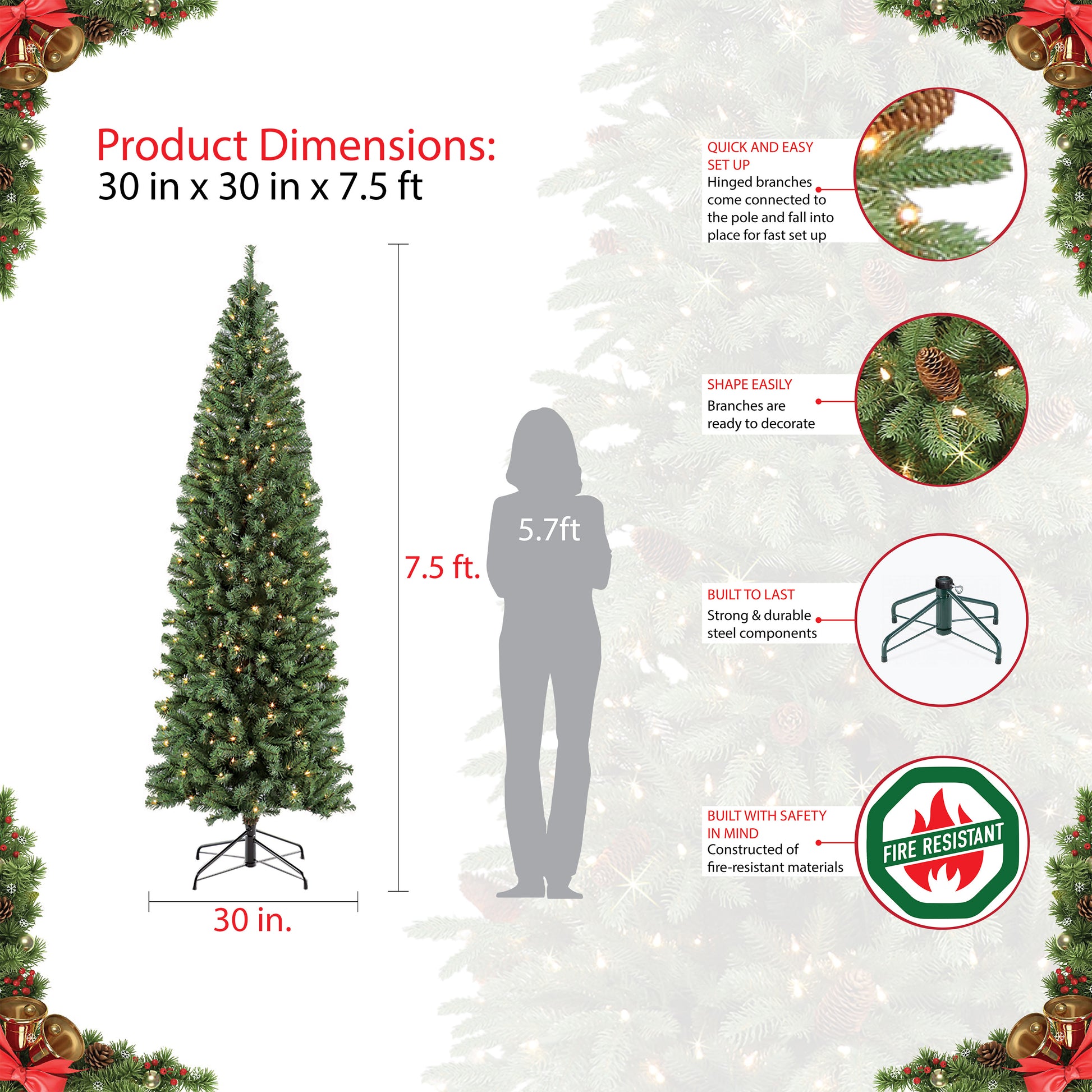 7.5 / Slim / Clear Incandescent