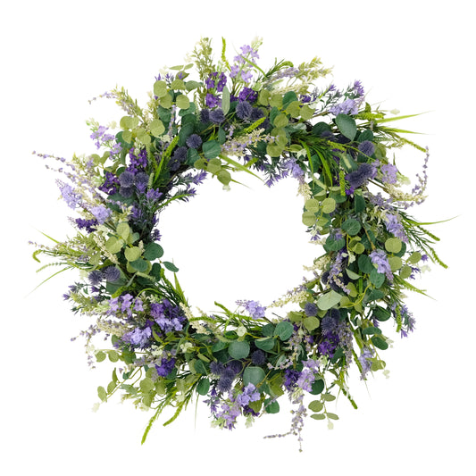 Puleo International 30" Artificial Eucalyptus Floral Spring Door Wreath