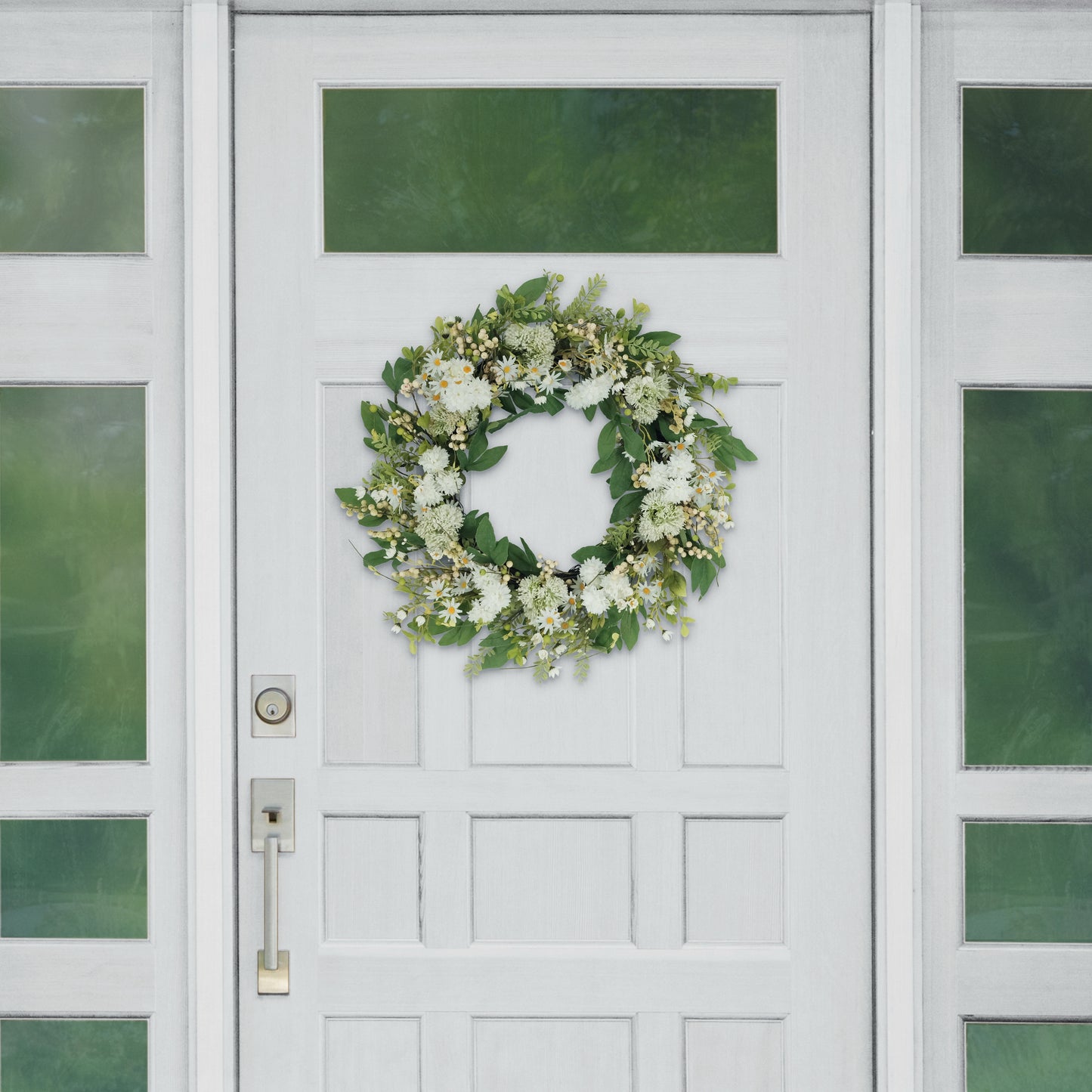 30" Artificial Chrysanthemum and Daisy Floral Spring Wreath