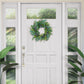 Puleo International 24" Artificial Echinops Floral Spring Door Wreath, Green/Purple