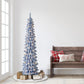 6 ft Pre-Lit Flocked Blue Artificial Alpine Pencil Tree
