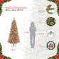 6.5 ft Pre-Lit Rose Gold Artificial Christmas Tree with 300 UL Clear Lights Metal Stand