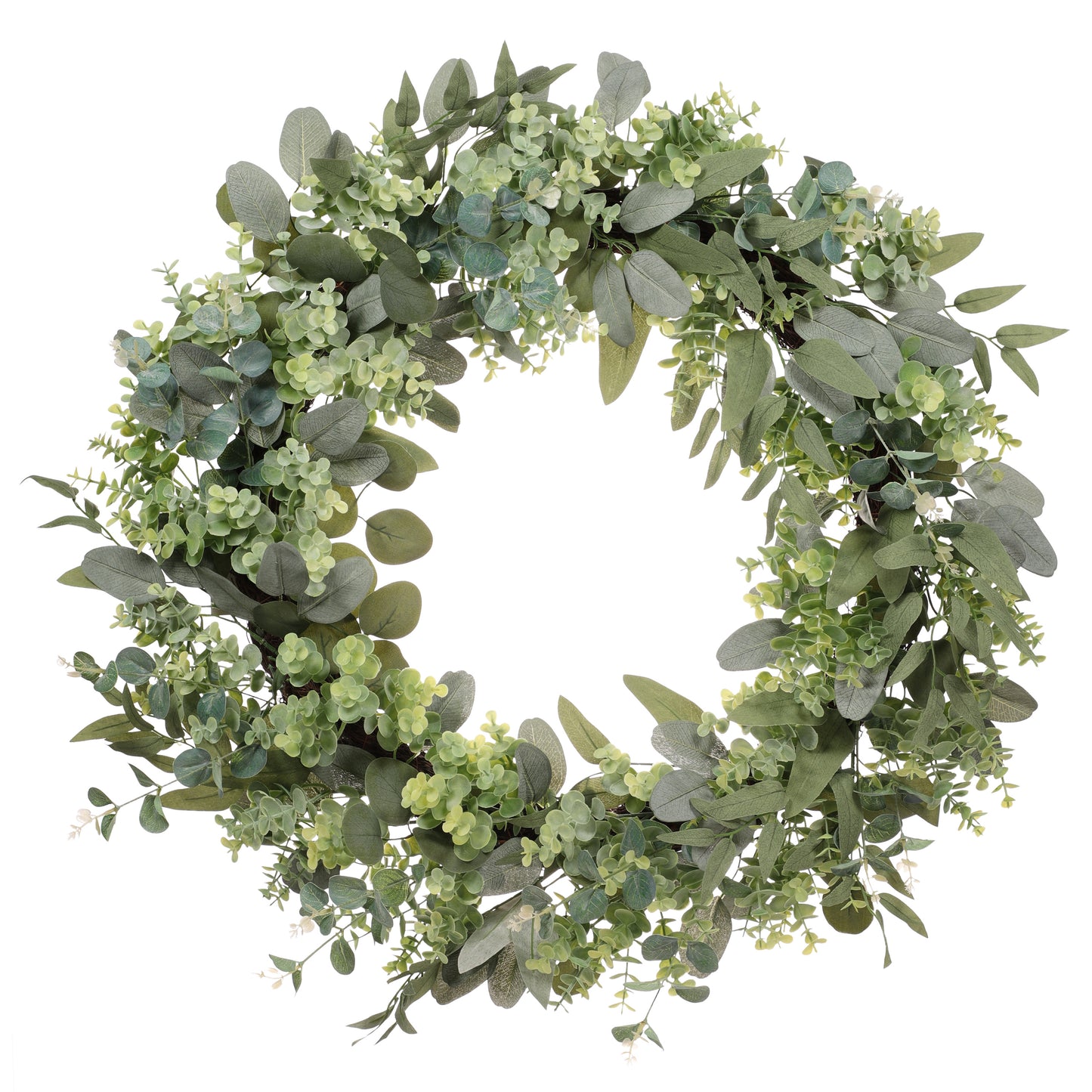 30" Artificial Eucalyptus Spring Wreath With Creeping Jenny Leaves