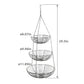 3 Tier Hanging Metal Basket in Silver/Chrome