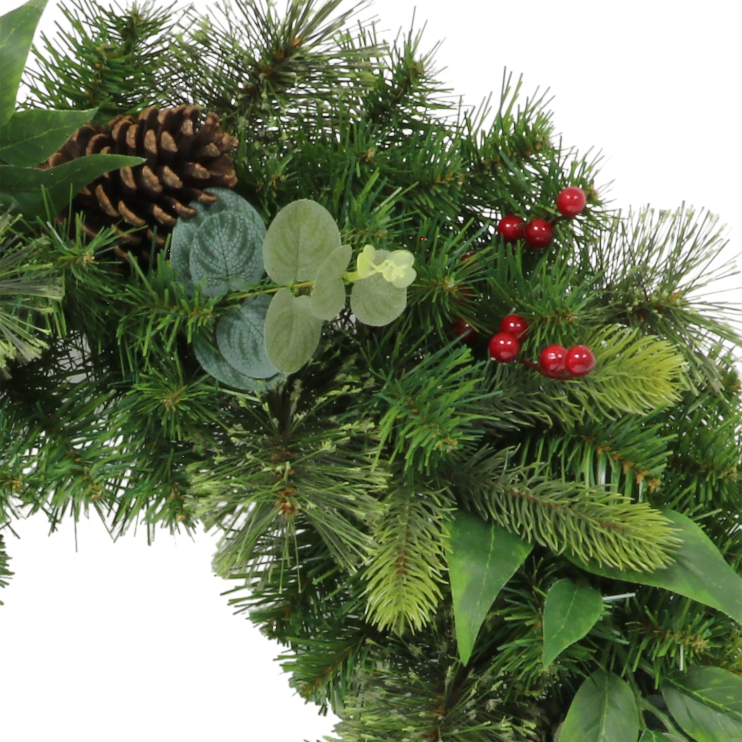 24" Decorated Christmas Wreath with 120 Tips, Green