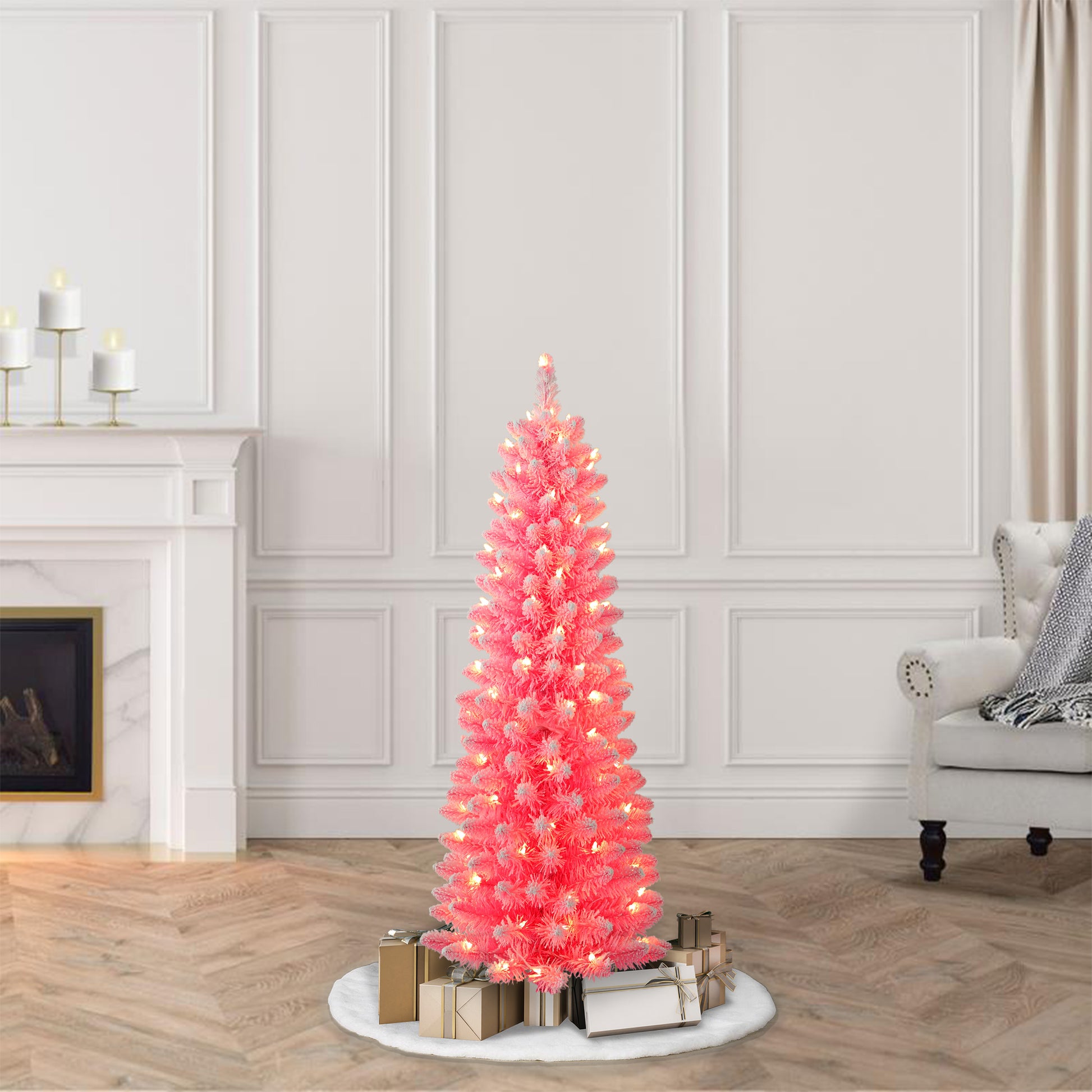 4.5 / Clear Incandescent / Flocked Pink