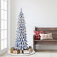 4 ft Pre-Lit Flocked Blue Artificial Alpine Pencil Tree