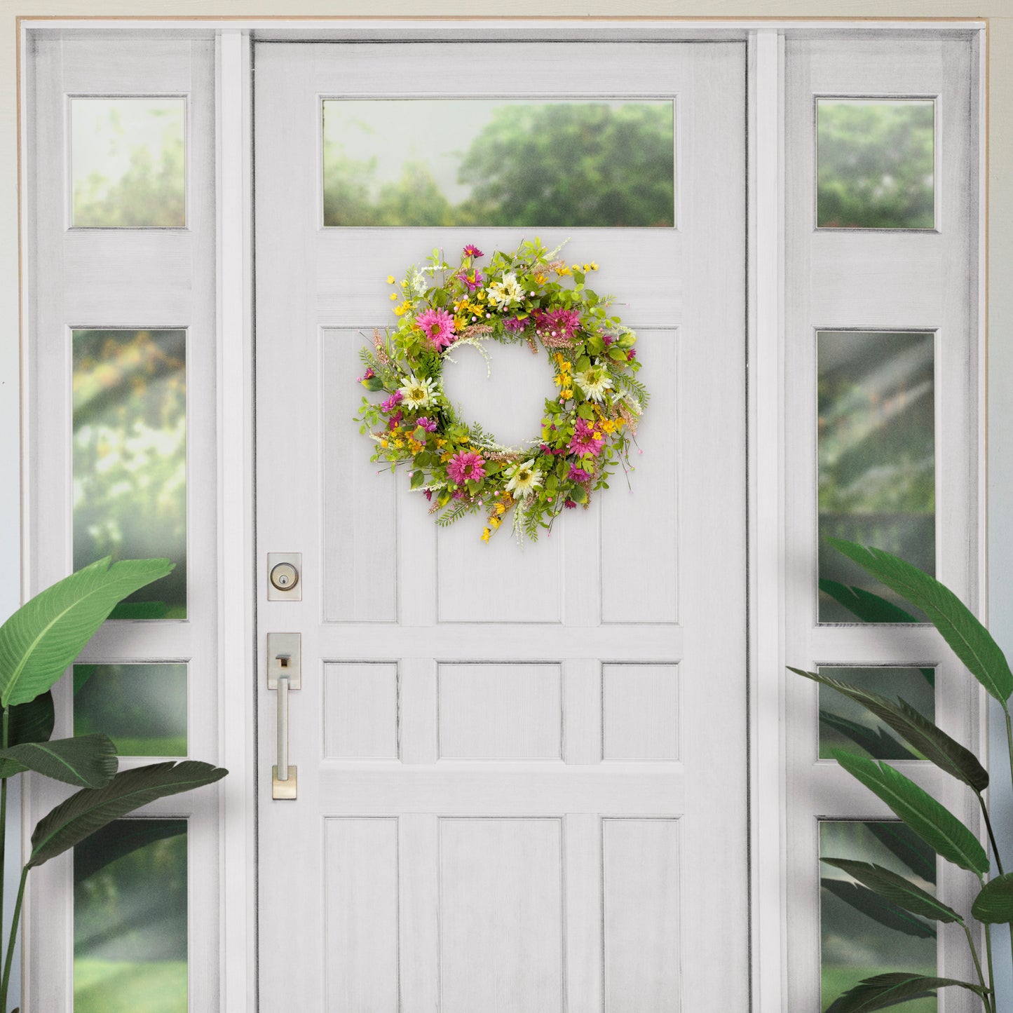Puleo International 30" Artificial Floral Spring Door Wreath