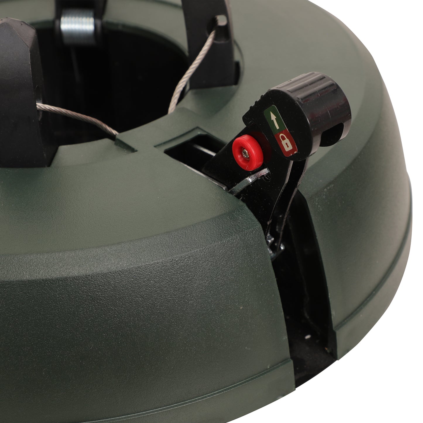14.5 in Dia. Real Christmas Tree Stand holds up to a 8 ft tree with 1.25" - 5" Dia. tree trunk 3.5 qt water load capacity