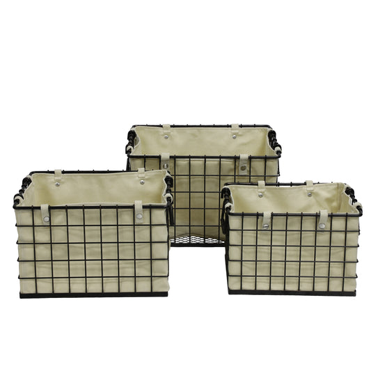 Set of 3 Metal Storage Baskets