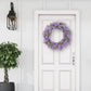 30" Artificial Lavender Floral Spring Wreath With Green Leaves