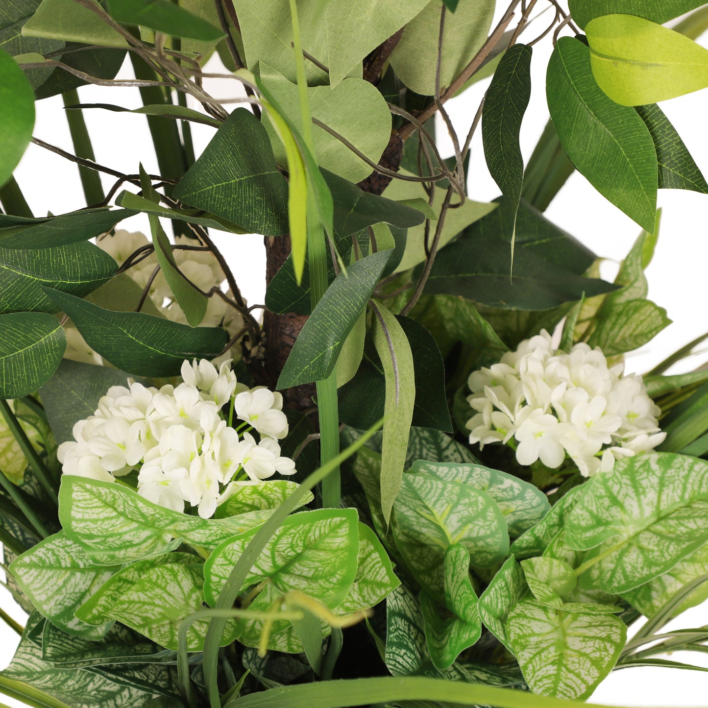 6 ft. Artificial Ficus Microcarpa Tree with White Decorative Pot