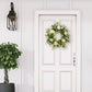24" Artificial Camellia,Peony Floral Spring Wreath With Green Leaves