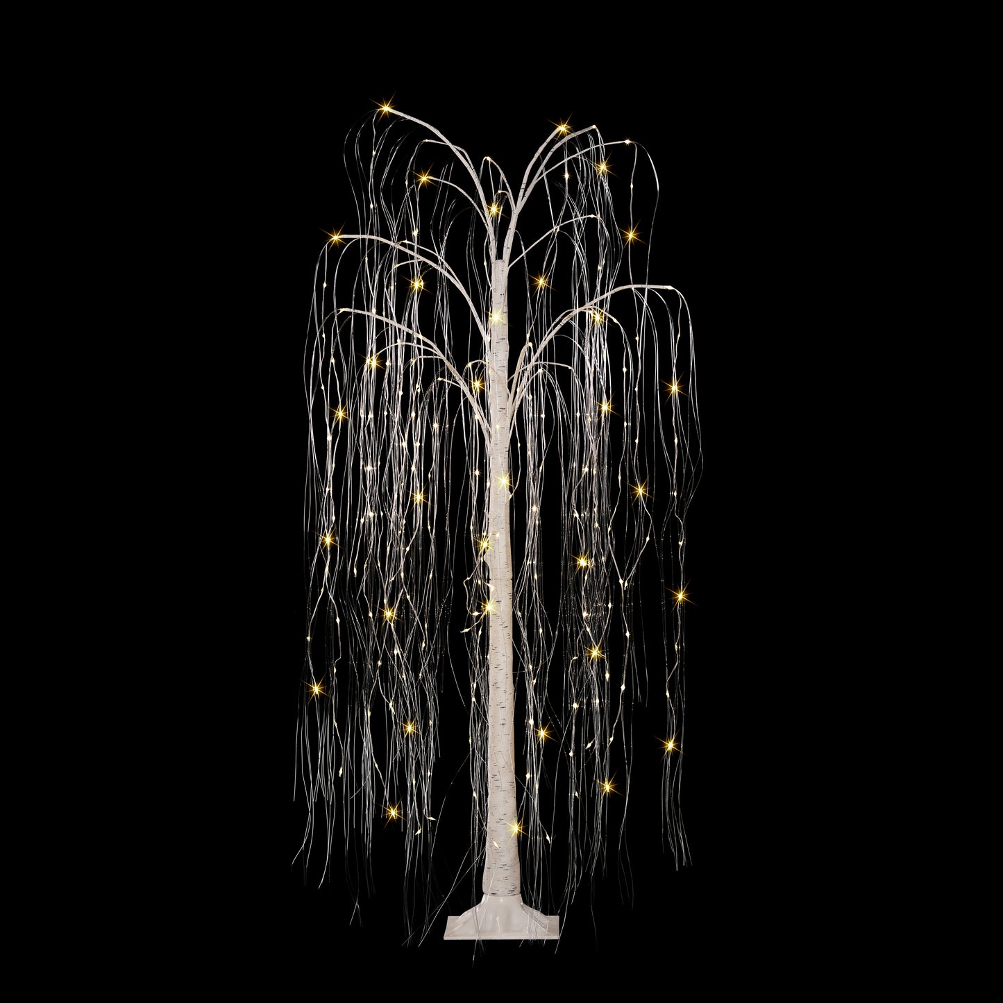 5 ft Pre-Lit Outdoor Willow Tree With 240 Warm White Multi-Function Dual LED Lights Outdoor UL Adapter Stand Included