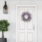 24" Artificial Lavender Floral Spring Wreath With  Green Leaves