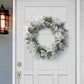 24 in Flocked Berkshire Spruce Wreath 56 Tips Pine Cones