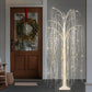 5 ft Pre-Lit Outdoor Willow Tree With 240 Warm White Multi-Function Dual LED Lights Outdoor UL Adapter Stand Included