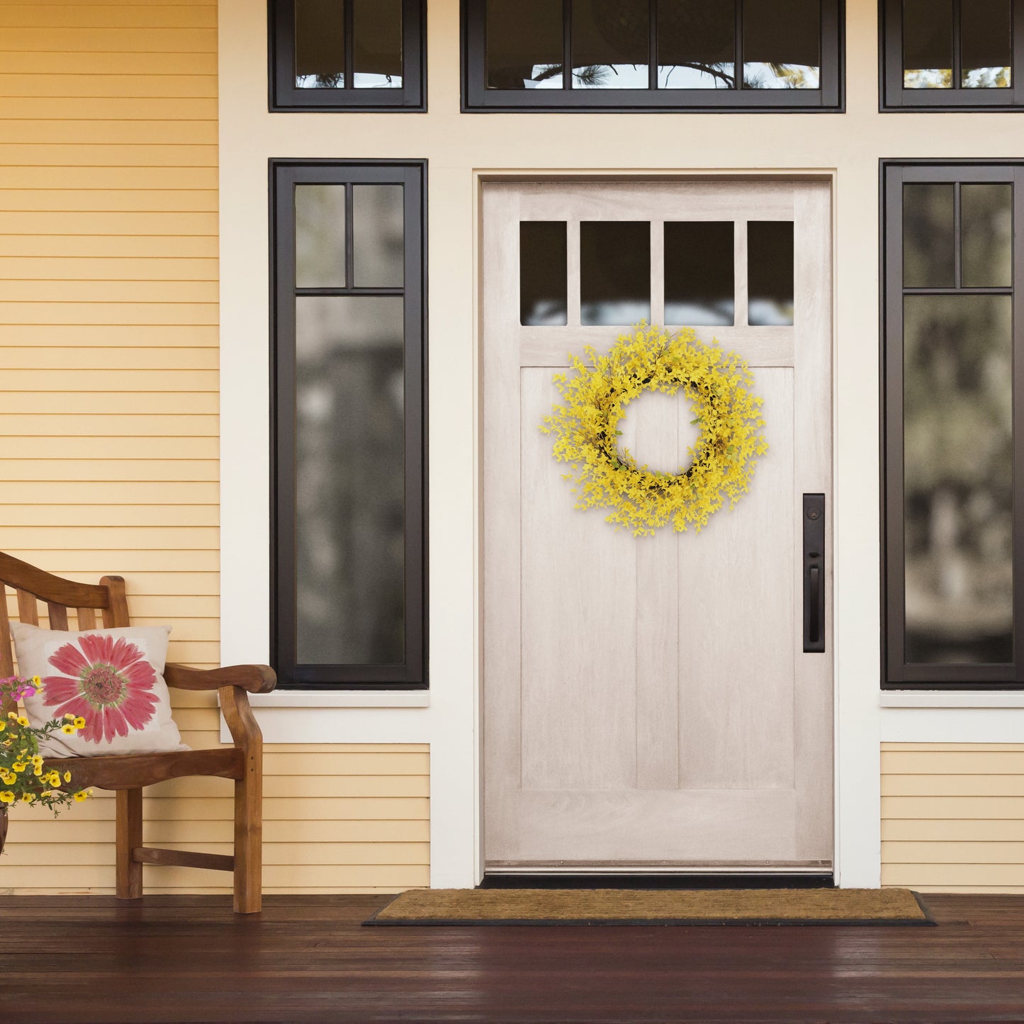 30" Artificial Winter Jasmine Floral Spring Wreath