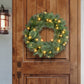 24" Pre-Lit Wreath with Battery-Operated Timer