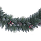 9' Sterling Pine Artificial Garland with Pine Cones, Red Berries and Silver Glitter accents