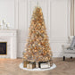 7.5 ft Pre-lit Rose Gold Artificial Christmas Tree 500 UL Clear Lights Metal Stand