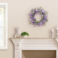 24" Artificial Lavender Floral Spring Wreath With  Green Leaves