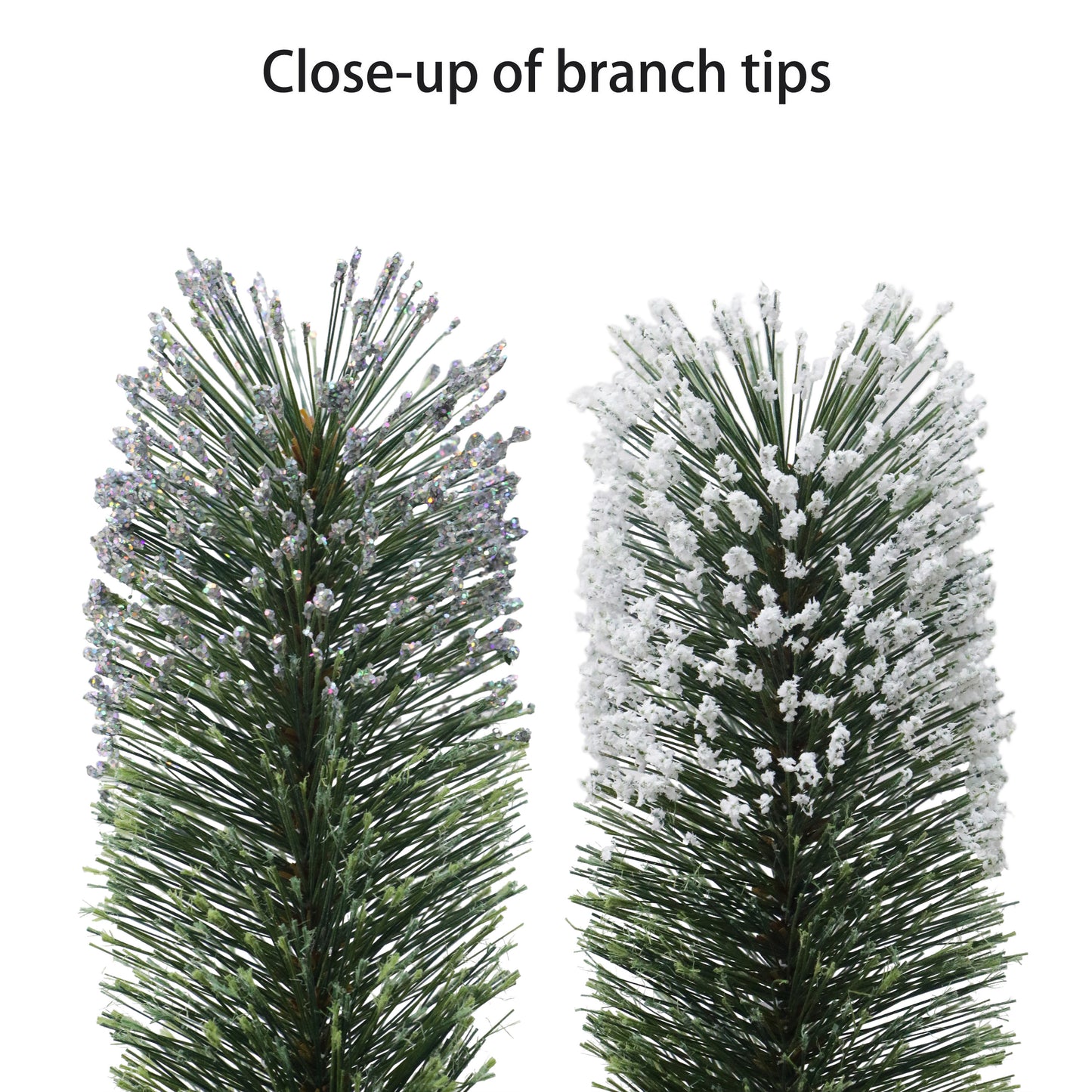 18" Snowy Urn Filler, 48 Tips, 35 B/O Warm White LED Lights (3 x AA batteries not included), On/Off Timer Function, Pine Cones & Berries