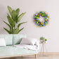 24" Artificial Echinops & Chrysanthethemum Floral Pink Spring Wreath
