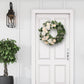 30" Artificial Rose,Camellia,babysbreath Floral Spring Wreath With Green Leaves