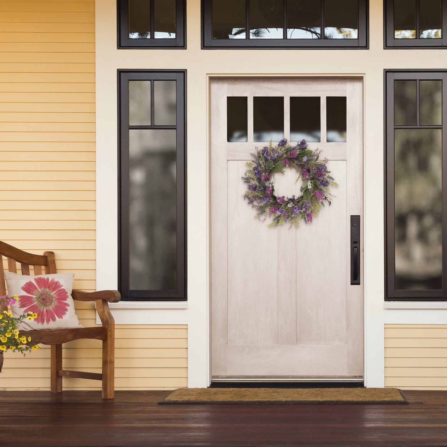 24" Artificial Lavender Floral Spring Wreath