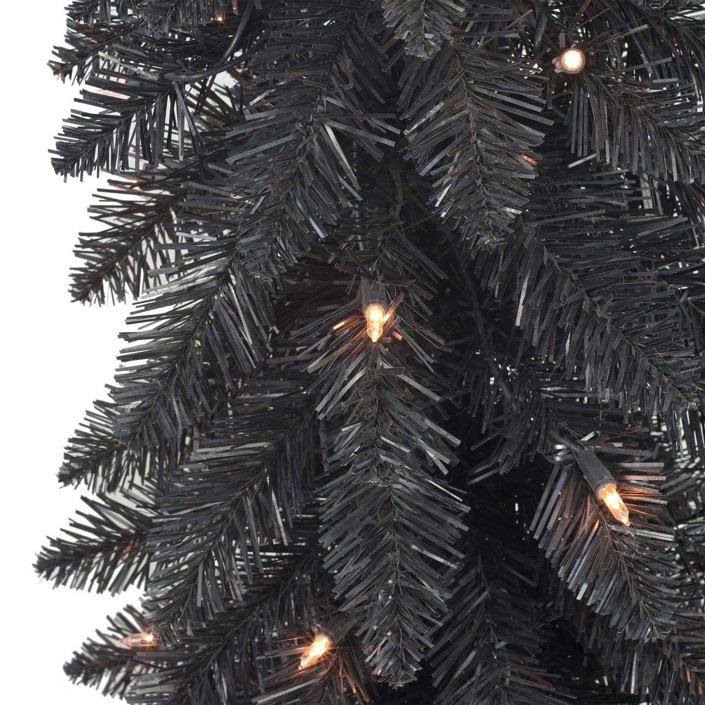 4 ft Pre-Lit Black Artificial Alpine Pencil Tree