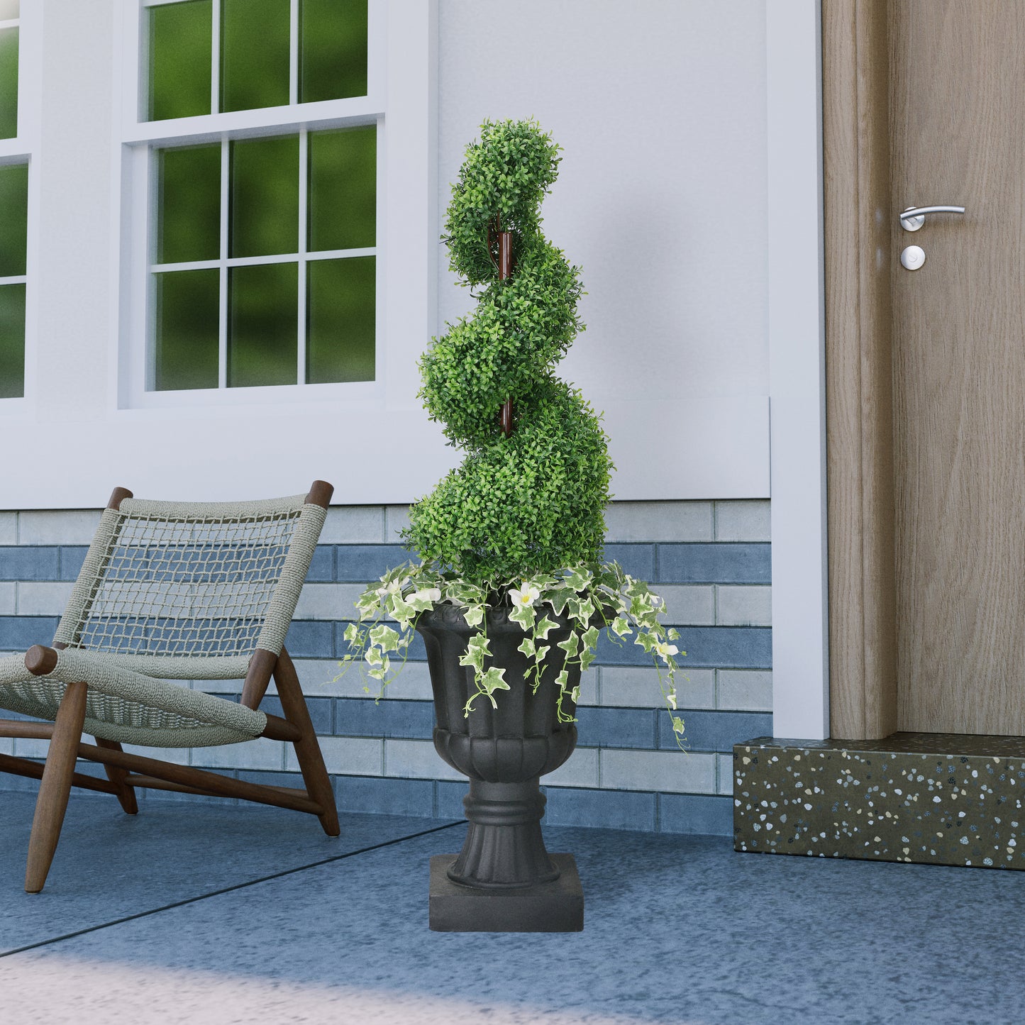 52" Topiary Spiral Boxwood Artificial Tree