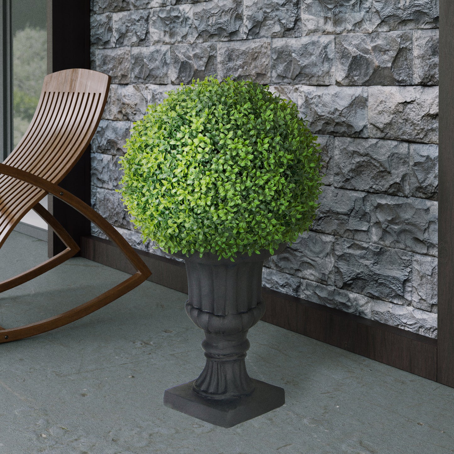 25" Single Ball Topiary Boxwood Artificial Tree