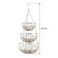 3 Tier Hanging Metal Basket in Gold/Copper