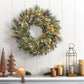 24" Pre-Lit Snowy Wreath with 50 Clear Incandescent Lights