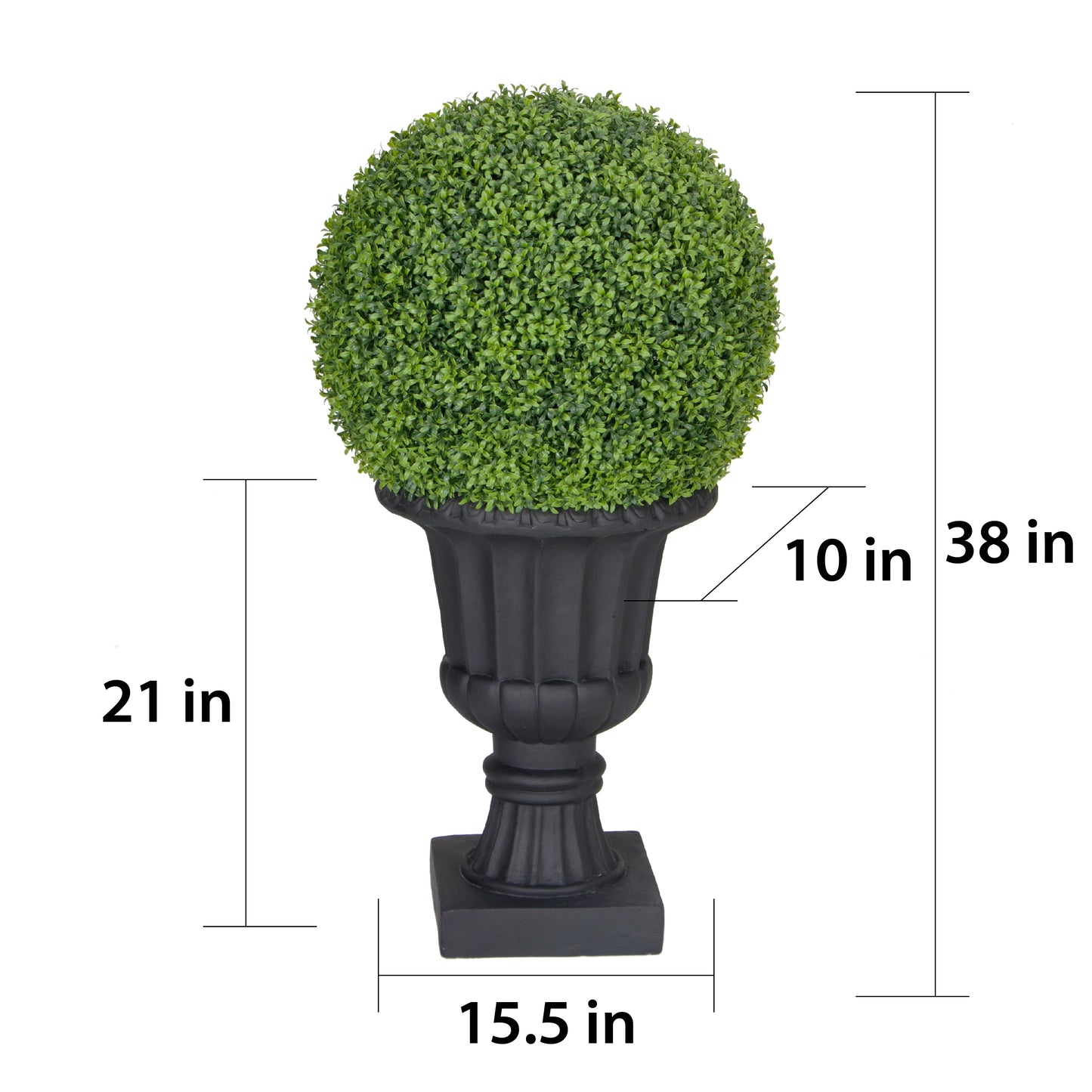 38" Single Ball Topiary Boxwood Artificial Tree